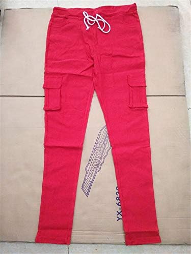 Angенски панталони за женски панталони со јога панталони со високи половини тенок, вклопуваат пантолони со џебови со мути, долги