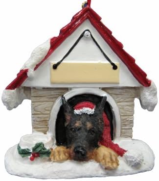 Орнамент на Доберман Одличен подарок за сопствениците на Доберман, рачно насликани и лесно персонализиран „украс на кучиња“