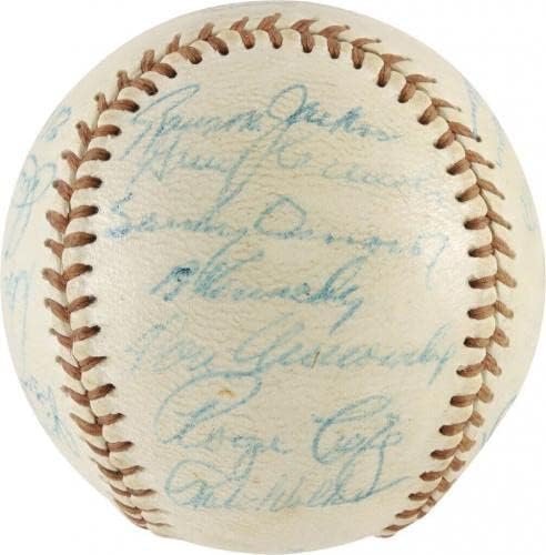 Тимот на Бруклин Доџерс во 1957 година потпиша бејзбол Сенди Куфакс Рој Кампанела ПСА ДНК - Автограм Бејзбол