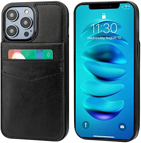 Kihuwey Компатибилен со Iphone 14 Pro Max Case Паричник со Држач За Кредитна Картичка, Flip Premium Кожен Магнетски Затворач