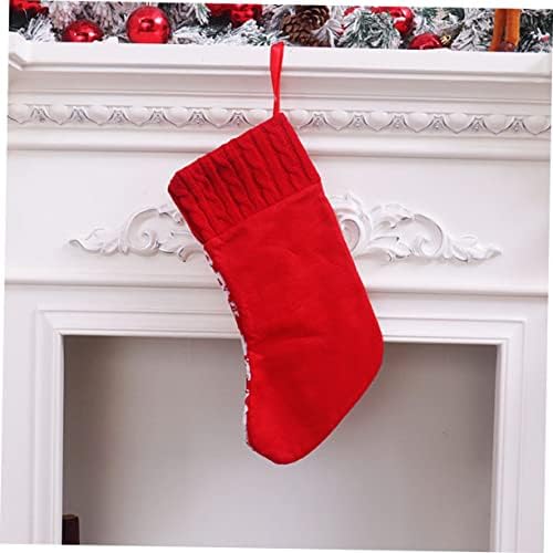 Циеео 3 парчиња Плетени Божиќни Чорапи Божиќен Декор Божиќна Торба За Чорапи Торба За Чорапи Божиќни Чорапи Декорација Божиќни