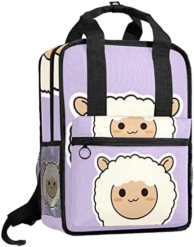 Tbouobt патувачки ранец лесен лаптоп лесен ранец за жени мажи, цртани животински овци