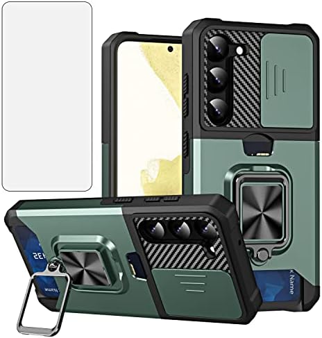 Телефонска Кутија Asuwish За Samsung Galaxy S23 Плус 5G Со Капак На Слајд Камерата И Држач За Заштитник На Екранот Од Калено Стакло Држач За Тврди Прстени Додатоци За Ќелии S23 + 5G