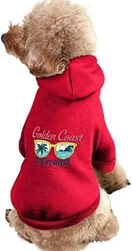 Гроздобер Златен брег Калифорнија модни миленичиња дуксери мека топла кучиња облека издржлива џемпер за миленичиња со капа