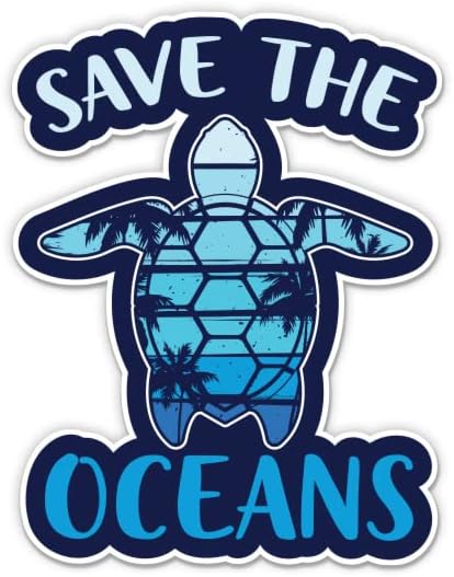 Зачувајте ја налепницата на океаните - налепница за лаптоп 3 - водоотпорен винил за автомобил, телефон, шише со вода - Заштитете
