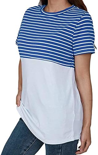 Лента ракав за маица лабава модна спојување врвови кратки обични женски женски блузи маици маици жени жени