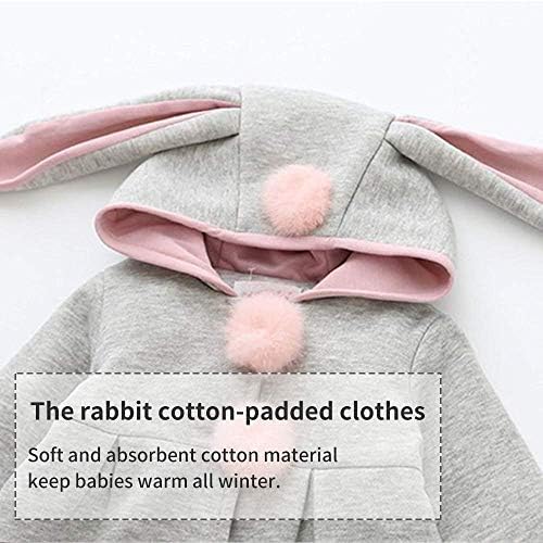 Кокат новороденче бебе девојче есен зимски палто со слатки јакни за зајаци