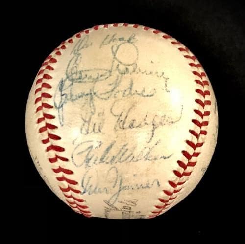 1955 година Бруклин Доџерс СС Тим потпиша Бејзбол ЈСА Коа Jackеки Робинсон Кампанела - автограмирани бејзбол