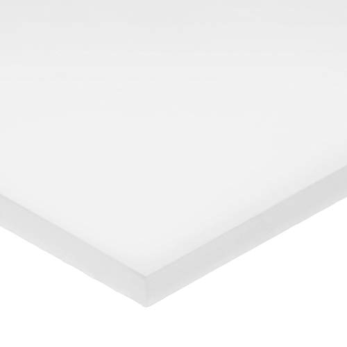 Делрин ацетал хомополимер пластична лента, бела, 2-1/2 во дебела x 6 во широк x 12 во долг