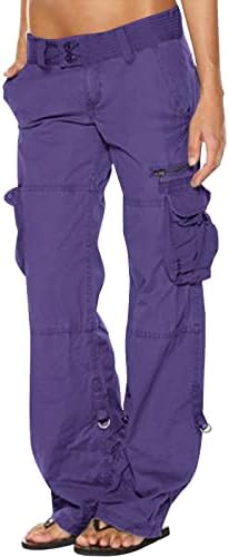 Uillui женски средно половината, баги панталони, обични модни панталони панталони опуштени се вклопуваат директно широка нога