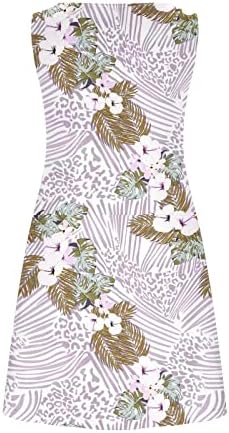 Летен фустан за жени 2023 плажа цветни маички суровини со обичен фустан без ракави без ракави со телефонски џебови
