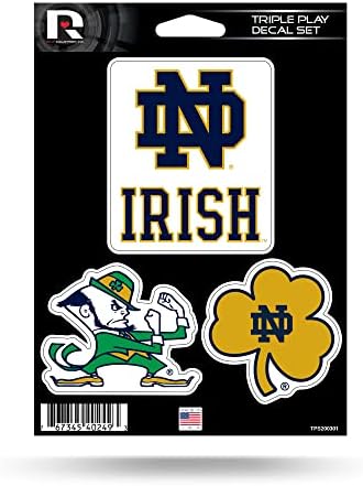Rico Industries NCAA Notre Dame Fighting Irish Triple Play Decal Set 5 x 7