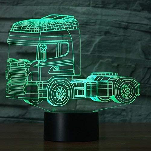 Jinnwell 3D автобус автомобил тежок камион ноќна светло светло илузија ноќна светлина 7 боја менувајќи ја табелата за табела
