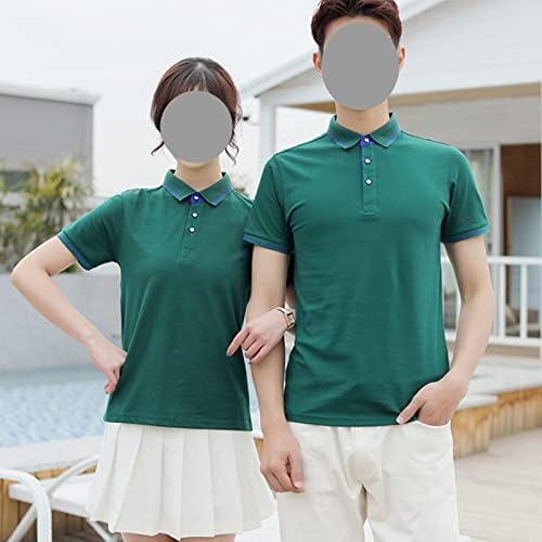 Машка спортска кошула на отворено Поло лесен редовен вклопување цврсти тениски кошули обични кратки ракави тенок голф кошули