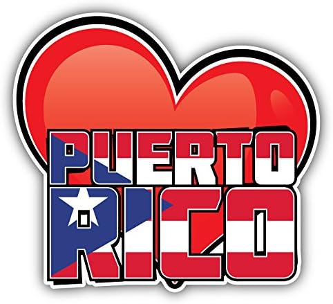 Порто Рико уметноста на срцето знаме парола за пароли за налепница на браник на автомобили
