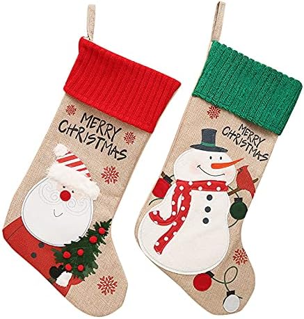 Декорации Зелени бонбони чорапи и црвени гранични божиќни чорапи Божиќни постелнина за домашни украси за Божиќ