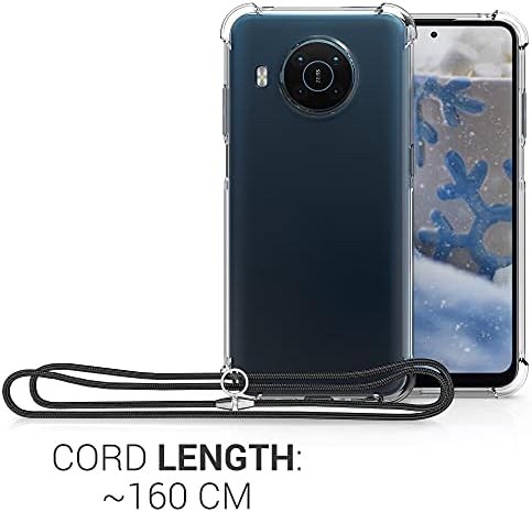 CWMobile Crossbody Case компатибилен со Case Nokia X20 / X10 - Clear TPU Телефонски покритие w / лента за кабел за ландери -