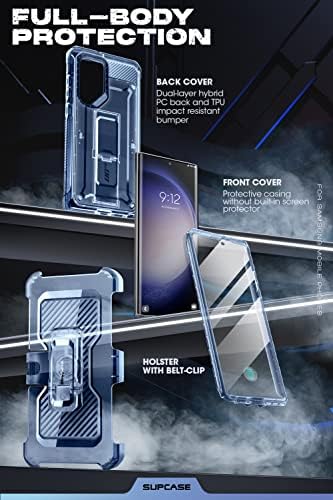 SUPCASE Еднорог Буба Про Случај За Samsung Galaxy S23 Ultra 5G, [Дополнителна Предна Рамка] Двослоен Двослоен Појас-Клип &засилувач;