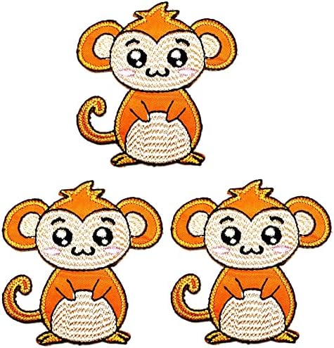 Кленплус 3 парчиња. Симпатична Мала Мајмун Цртан Филм Железо На Закрпи Активности Везени Лого Облека Фармерки Јакни Капи Ранци