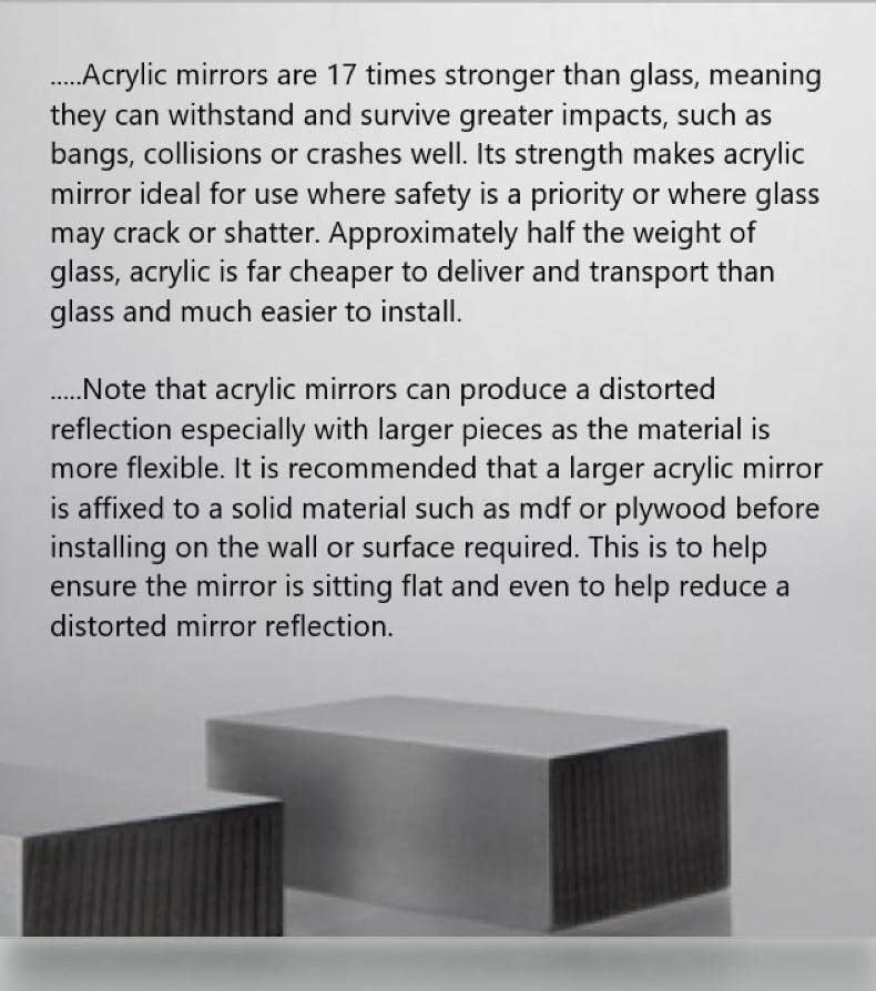 4 пакувања огледало акрилни плексиглас листови 1/8 ”дебели лесни за сечење пластично плекси стакло со заштитна хартија за знаци,