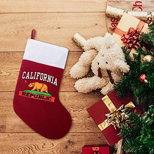 Калифорнија Република Божиќно порибување Божиќни чорапи торбичка куќа семејство Божиќ декор