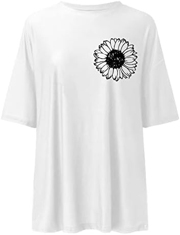 Womenените преголема маичка, букви печатени со облик на кратки ракави на вратот, графички маички за жени преголеми