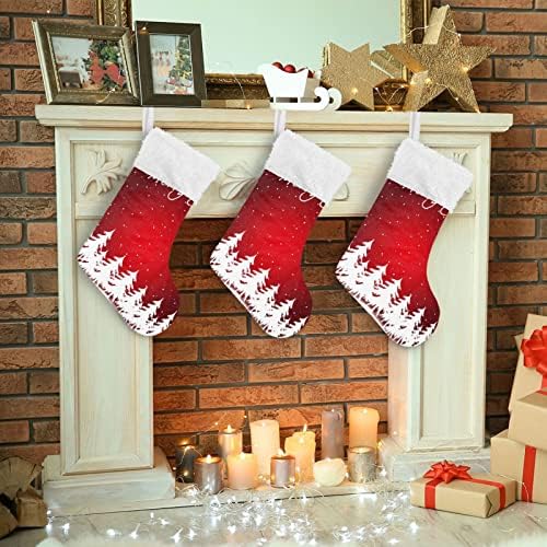 Jstel Божиќно дрво Божиќно порибување украси украси, големи камини што висат чорапи Божиќни декор