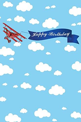 Баочико 7х5фт Среќен Роденден Црвен Авион Позадина Цртан План Сино Небо Бел Облак Среќен Роденден Фотографија Позадина Роденденска