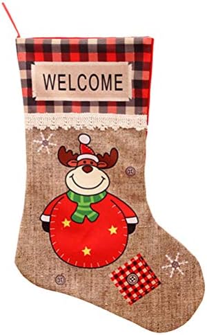 Abaodam прекрасна Божиќна порибување Божиќ чорап виси писма Божиќна чорапска торба за подароци што се користи за славење на Божиќ