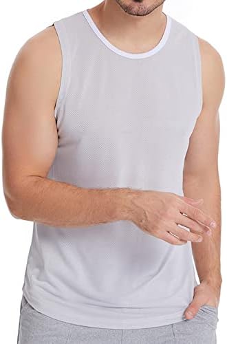 Моден машка машка лежерна атлетска резервоарка врвот на лесни маички без ракави маици маички влага за дишење на врвови за дишење