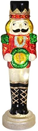 Глазбург осветлена стакло стакло стакло ореволна фигура со тајмер батерија управувана за таблета мантил Божиќна декорација тешка