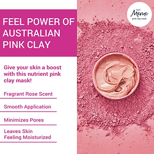 Мем Австралиската Розова Глина Маска | Корејски Нега На Кожата, Природен Каолин Глина | Црни Точки Длабока Пора Чистење,