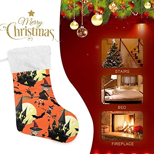 СИНЕСТУР Ноќта на вештерките прогонувани куќа вештерка Божиќни чорапи Големи Божиќни чорапи за елка камин wallид што виси чорапи чорапи за семејни сезонски празниц?