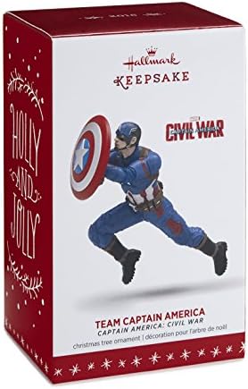 Халмарк Капетан Америка: Божиќна украс за граѓанска војна Капетан Америка за чување украс