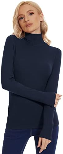 Xsryt жени се потсмеваат со врвови на врвови со долги ракави, ребрести плетени пуловер, врвови на врвови