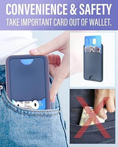 4 држач за телефонска картичка со 4 пакувања, силиконски телефон за паричник, држач за кредитна картичка против лизгање за задниот