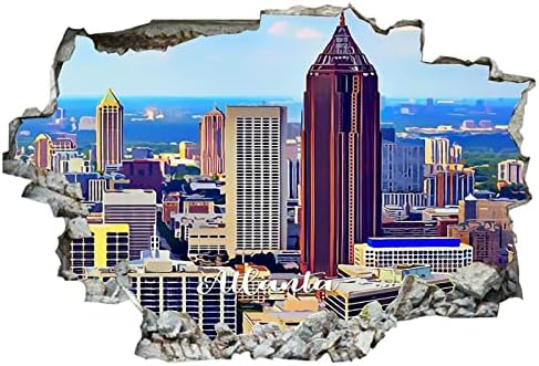 Кококен Американска Џорџија Држава Атланта 3д Самолеплив Отстранлив Пробив Низ Ѕидот Винил Ѕид Налепници/Мурали Уметнички Налепници