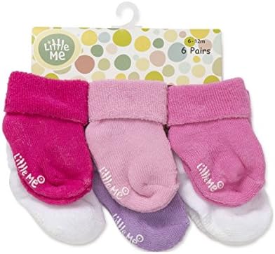Малку мене бебе-девојки 6 пакувања со разновидни чорапи