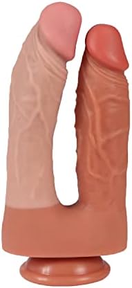 Двоен дилдо силиконски секс играчка, реална 8,46 двострана дилдо со силни чаши за вшмукување флексибилна возрасна секс играчка