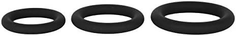 ACSUSS машки силиконски вежби за вежби 3 различни со различна големина О-прстен уред Поставете црна мулти-мулти