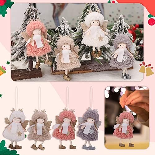 Божиќни украси ленти долги нозе висат нозе ангелски кукли за куки за украси