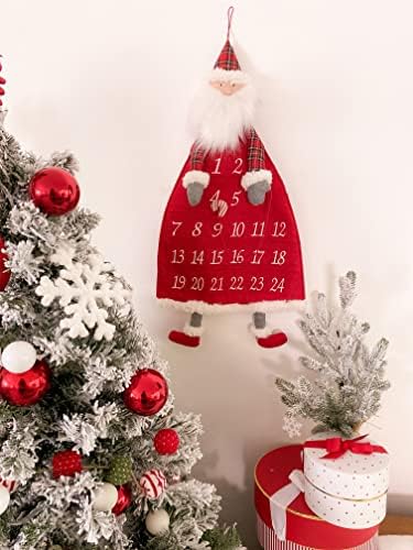 Пон Ами Холидеј Дедо Мраз инспирираше од одбројувањето на календарот на Божиќ, Wallид, виси, Божиќен декор, 26in