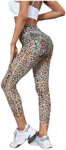 Panенски панталони за спортски јога панталони за печатење на леопард за подобрување на колкови за подобрување на колкот