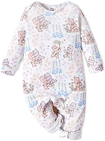 Adoracute by patpat грижа мечки бебе девојче момче облека 3-пакувања со долг ракав со памук памук унисекс бебиња ромери