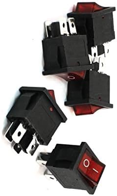 Jigmod 5 компјутерски wallидни прекинувачи Црвен индикатор 2 Пол Вклучено/Исклучено DPST Snap во Dimmer Switchs Rocker Switch