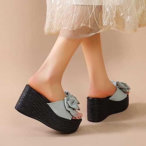 Уста платформа папучи обична мода риба крпа лак клин дами потпетица женски влечки отворени пети рамни сандали за жени сандали