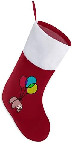 Балон мрзливост Божиќно порибување Божиќно дрво камин виси чорапи со кратка кадифен манжетна декорација за домашна забава