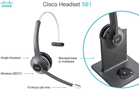 Слушалките за Cisco 561, безжични единечни дигитални засилени телекомуникациски слушалки за засилување на безжични уши