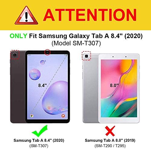 Случај за YHB за табулаторот Samsung Galaxy A 8.4 2020/ SM-T307, тенок заштитен случај на склопување на стоп-отпорен на шок-обвивка