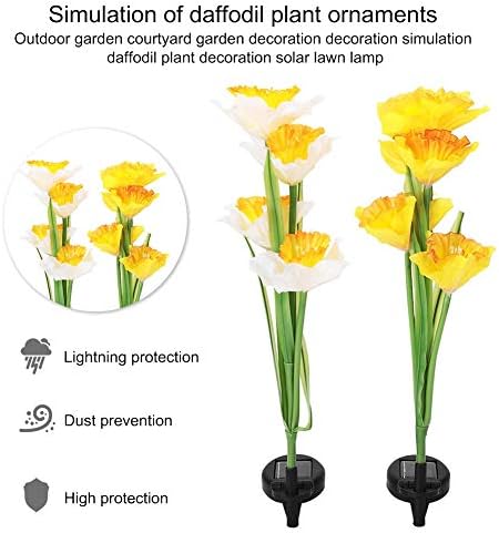 Сончев напојуван цветен вложување LED светло, 4 глави на отворено дафодил градина градинарски светла водоотпорни декоративни